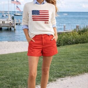 J.Crew Chino Shorts Women’s 12 Red Cotton Preppy Summer